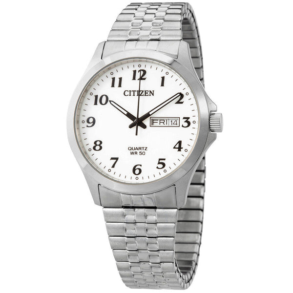 Citizen Quartz White Dial Stainless Steel Men's Watch BF5000-94A - The Watches Men & Co