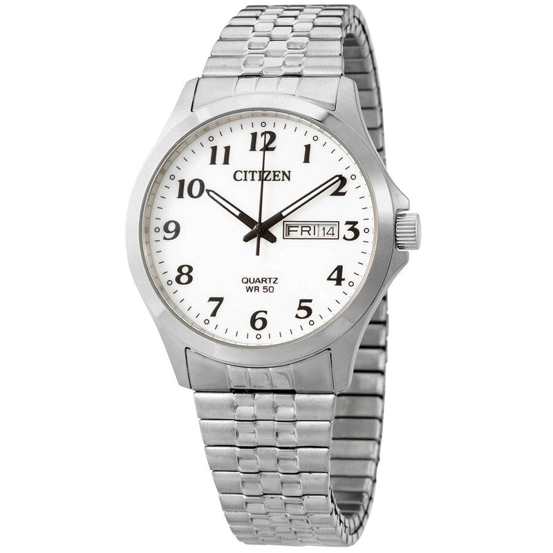 Citizen Quartz White Dial Stainless Steel Men's Watch BF5000-94A - The Watches Men & Co