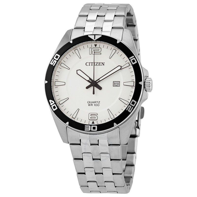 Citizen Quartz White Dial Stainless Steel Men's Watch BI5051-51A - The Watches Men & Co