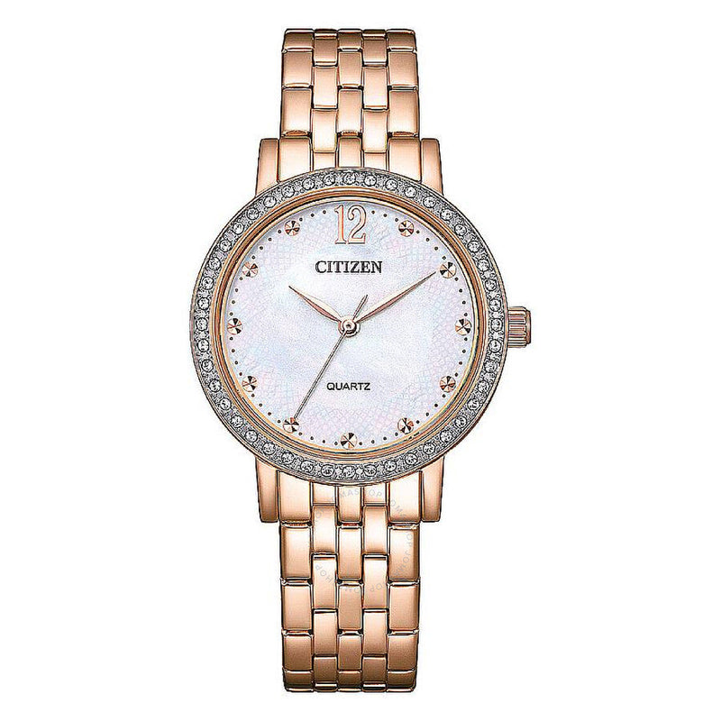 Citizen Quartz White Mother of Pearl Dial Ladies Watch EL3108-53D - The Watches Men & Co