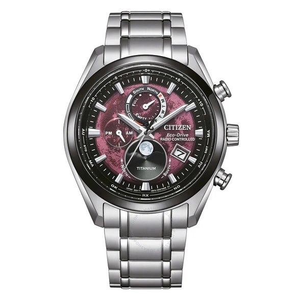 Citizen Tsuki-yomi A-T Eco-Drive Perpetual Red Dial Men's Watch BY1018-80X - The Watches Men & Co