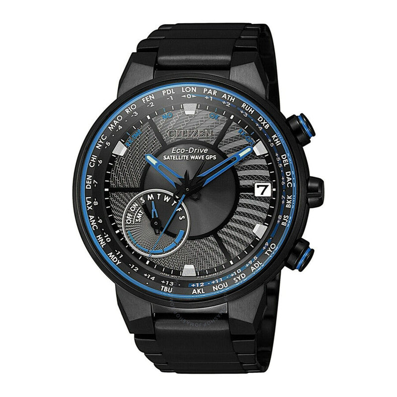 Citizen Satellite Wave Perpetual World Time Black Dial Men's Watch CC3078-81E - The Watches Men & Co