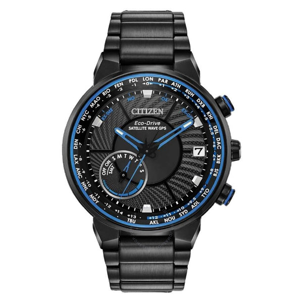 Citizen Satellite Wave Perpetual World Time Black Dial Men's Watch CC3038-51E - The Watches Men & Co
