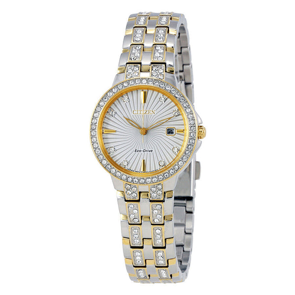 Citizen Silhouette Crystal Silver Dial Ladies Watch EW2344-57A - The Watches Men & Co