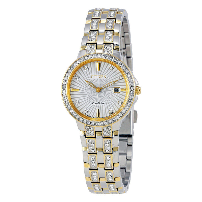 Citizen Silhouette Crystal Silver Dial Ladies Watch EW2344-57A - The Watches Men & Co