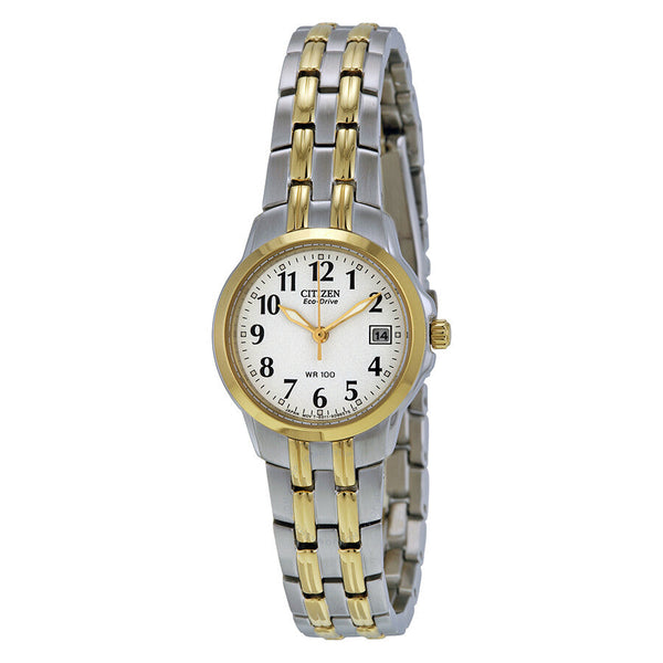 Citizen Silhouette Eco-Drive White Dial Two-tone Ladies Watch EW1544-53A - The Watches Men & Co