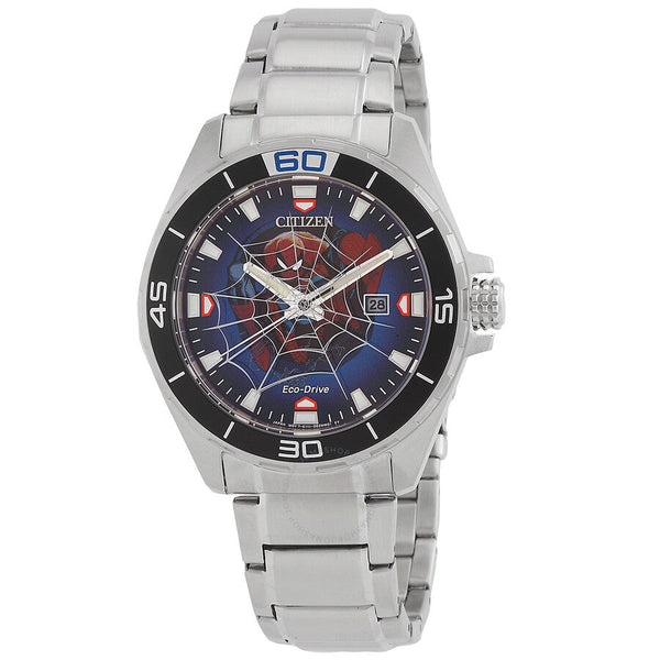 Citizen Spider-Man Eco-Drive Blue Dial Men's Watch BM7610-52W - The Watches Men & Co