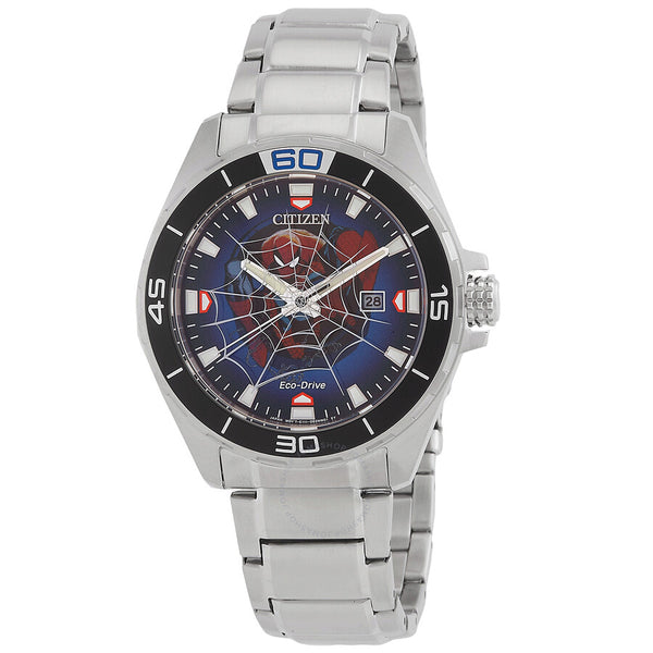Citizen Spider-Man Eco-Drive Blue Dial Men's Watch BM7610-52W - The Watches Men & Co