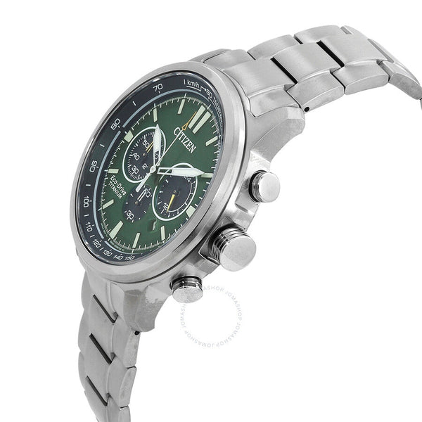 Citizen Super Titanium Chronograph Eco-Drive Green Dial Men's Watch CA4570-88X - The Watches Men & Co #2