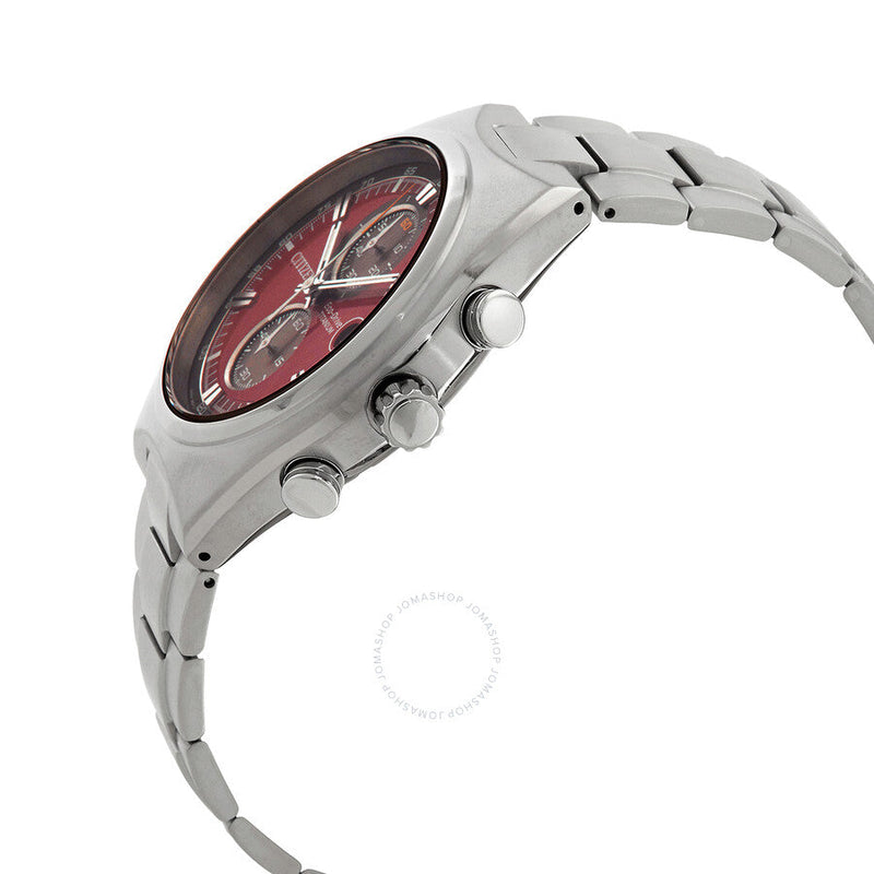 Citizen Super Titanium Chronograph Eco-Drive Red Dial Men's Watch CA7090-87X - The Watches Men & Co #2