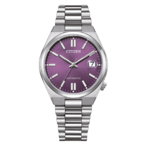Citizen Tsuyosa automatic watch with purple dial and stainless steel bracelet