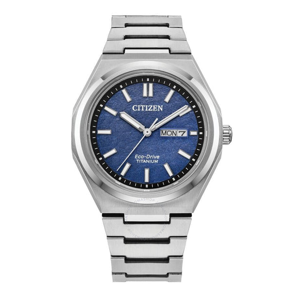 Citizen Zenshin Three-hand Blue Dial Men's Watch AW0130-85L - The Watches Men & Co