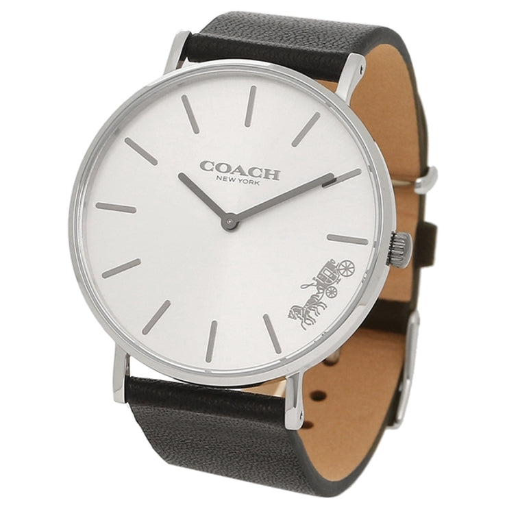 Coach Perry Quartz White Dial Black Leather Ladies Watch 14503115