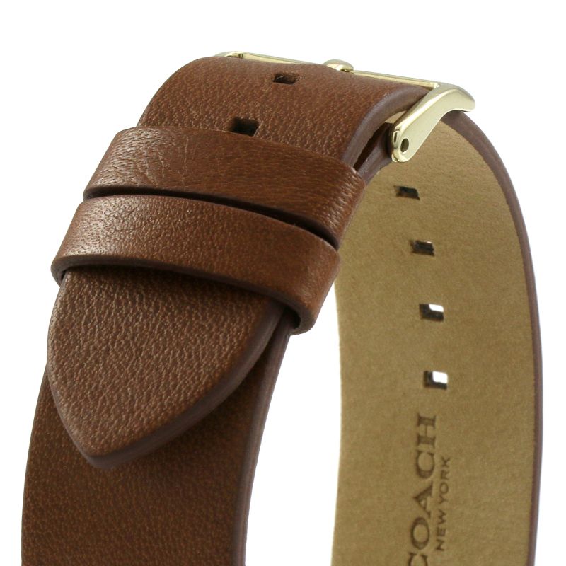 Coach Charles brown leather strap with gold buckle and adjustable sizing