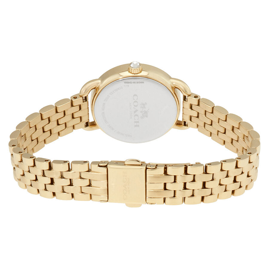 Coach Delancey watch caseback and gold bracelet with fold-over clasp
