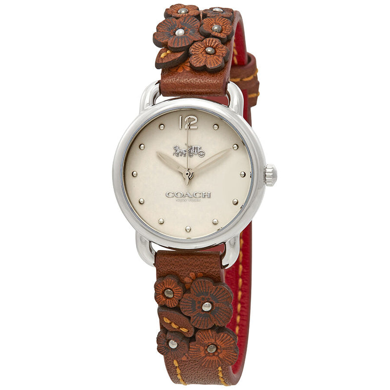 Coach Delancey Beige Dial Brown Leather Ladies Watch 14502761 - BigDaddy Watches