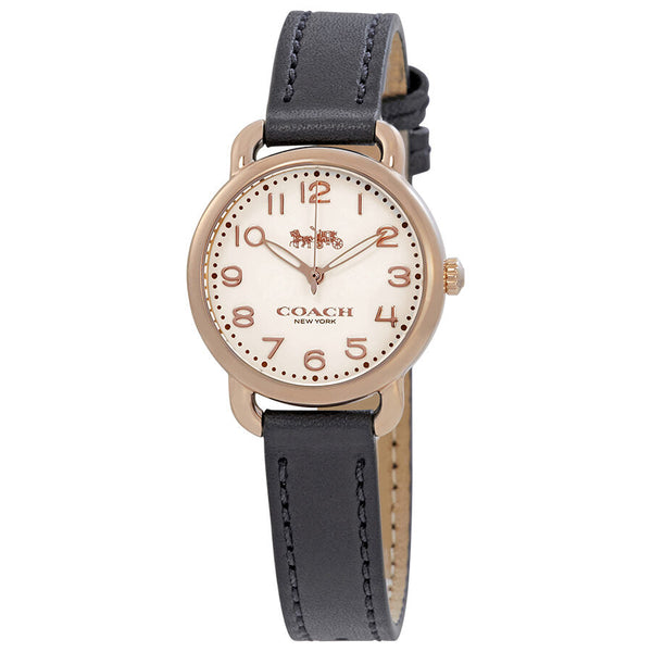 Coach Delancey Ivory Dial Navy Leather Ladies Watch 14502749 - BigDaddy Watches