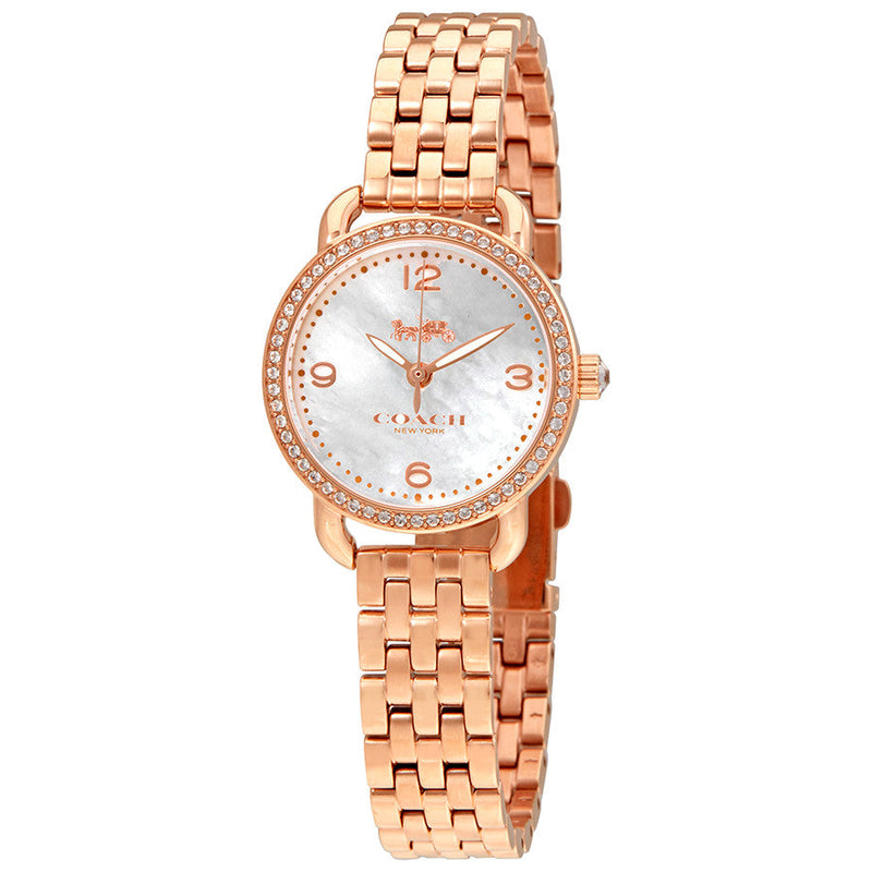 Coach Delancey Mother of Pearl Dial Rose Gold-Tone Ladies Watch 14502479