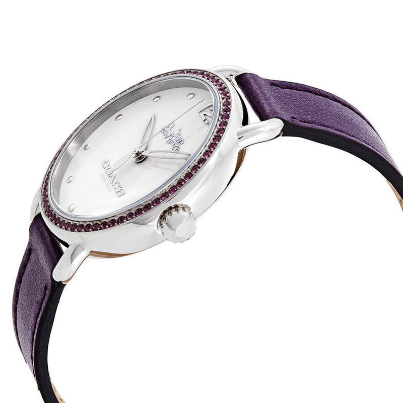 Coach Delancey White Dial Purple Leather Ladies Watch 14502886 - BigDaddy Watches #2