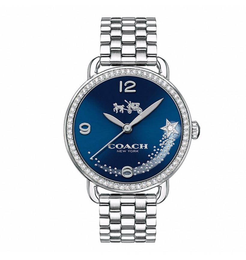 Coach Glitz blue dial women's watch with stainless steel bracelet and crystal-set bezel