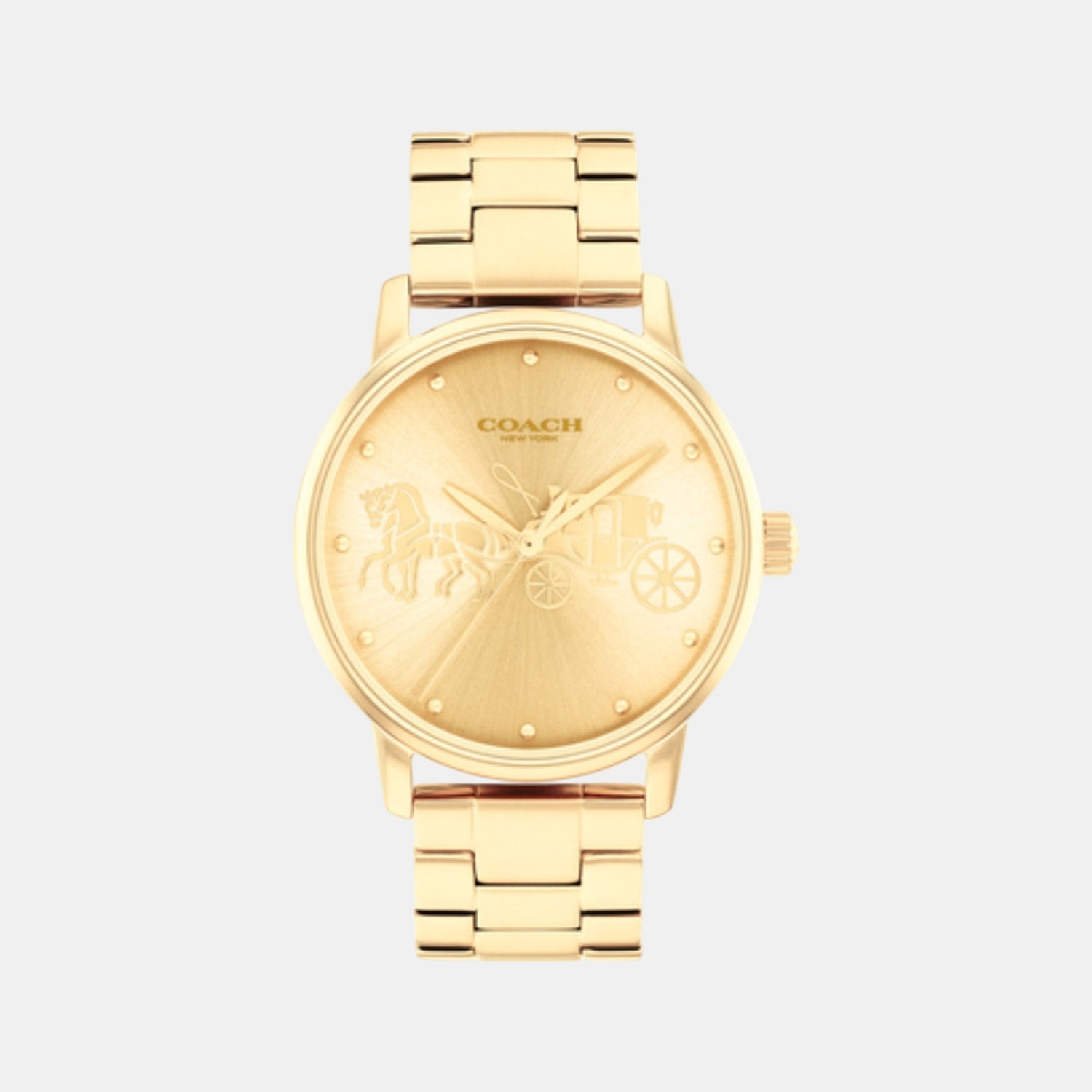 Coach Grand gold dial quartz ladies watch with gold-tone bracelet