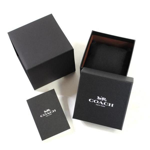 Coach Madison watch packaging with branded black box and gift boxes