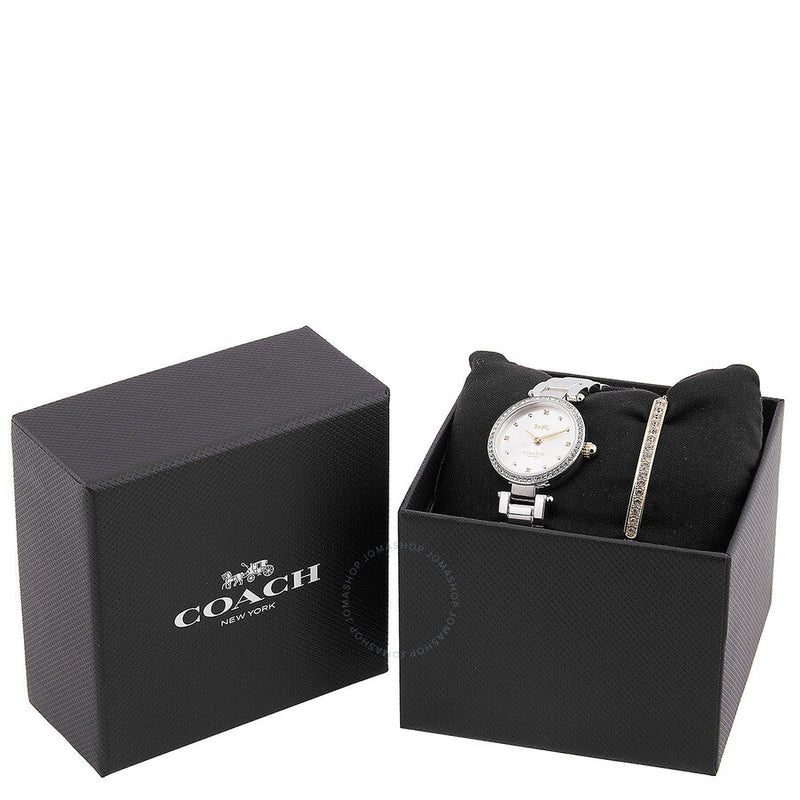 Coach Park Quartz Crystal Silver White Ladies Watch 14000092 - The Watches Men & Co #4