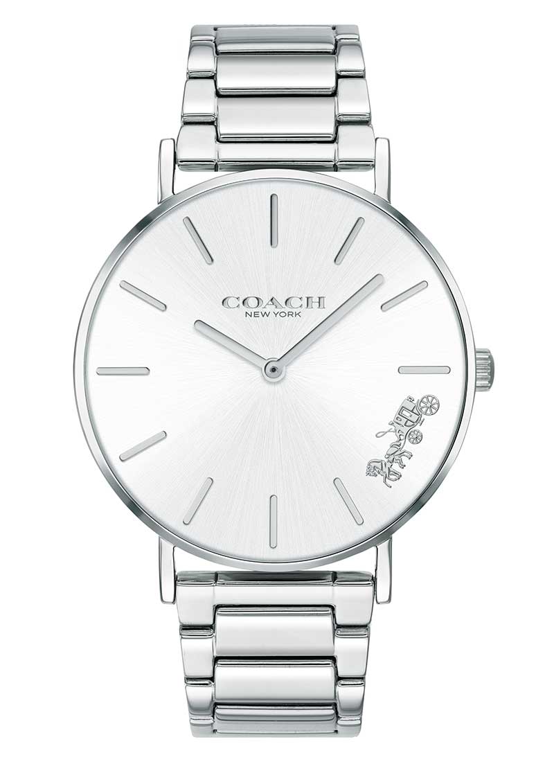 Coach Perry ladies watch with silver dial and stainless steel bracelet