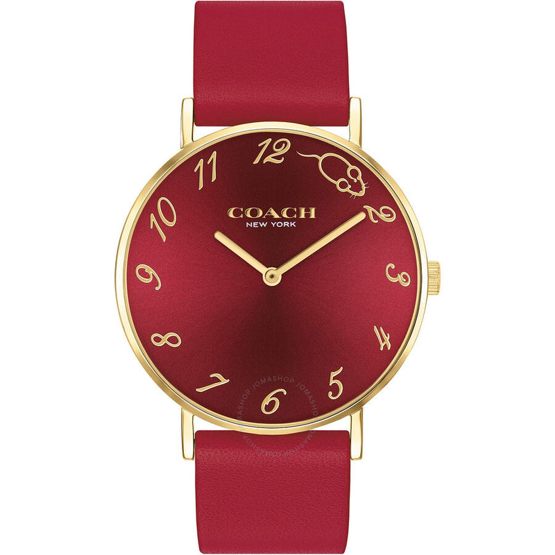 Coach Perry Quartz Red Dial Red Leather Ladies Watch 14503486