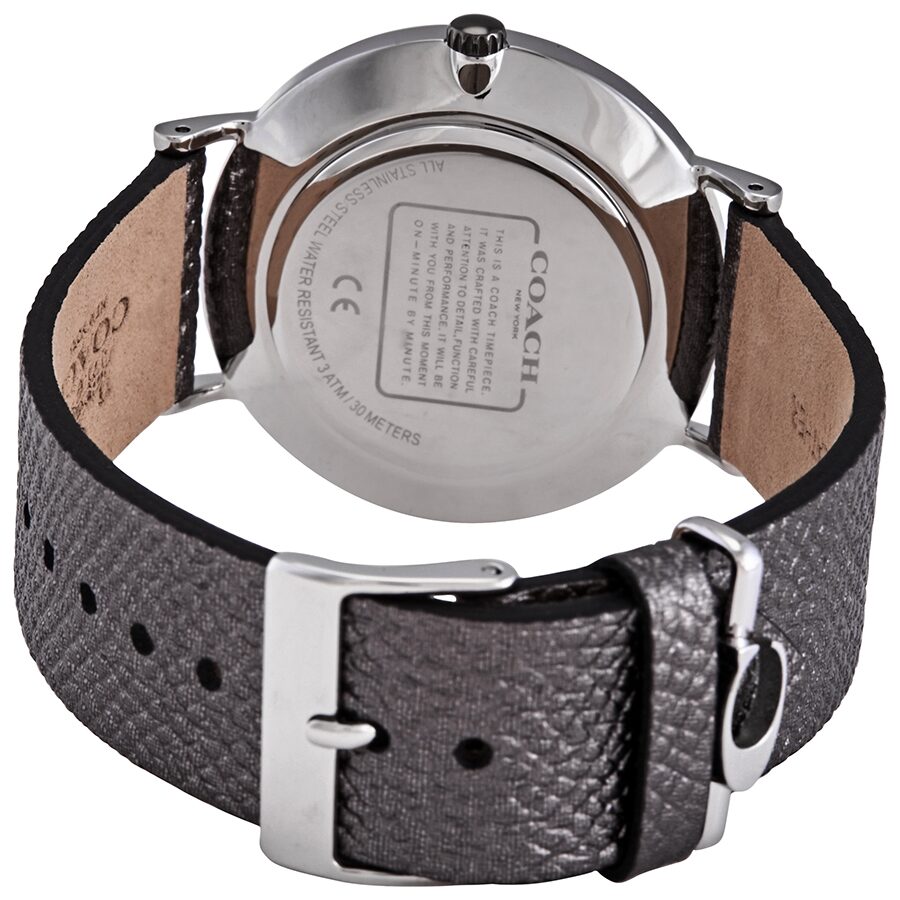 Coach Perry watch caseback showing stainless steel case and Coach branding