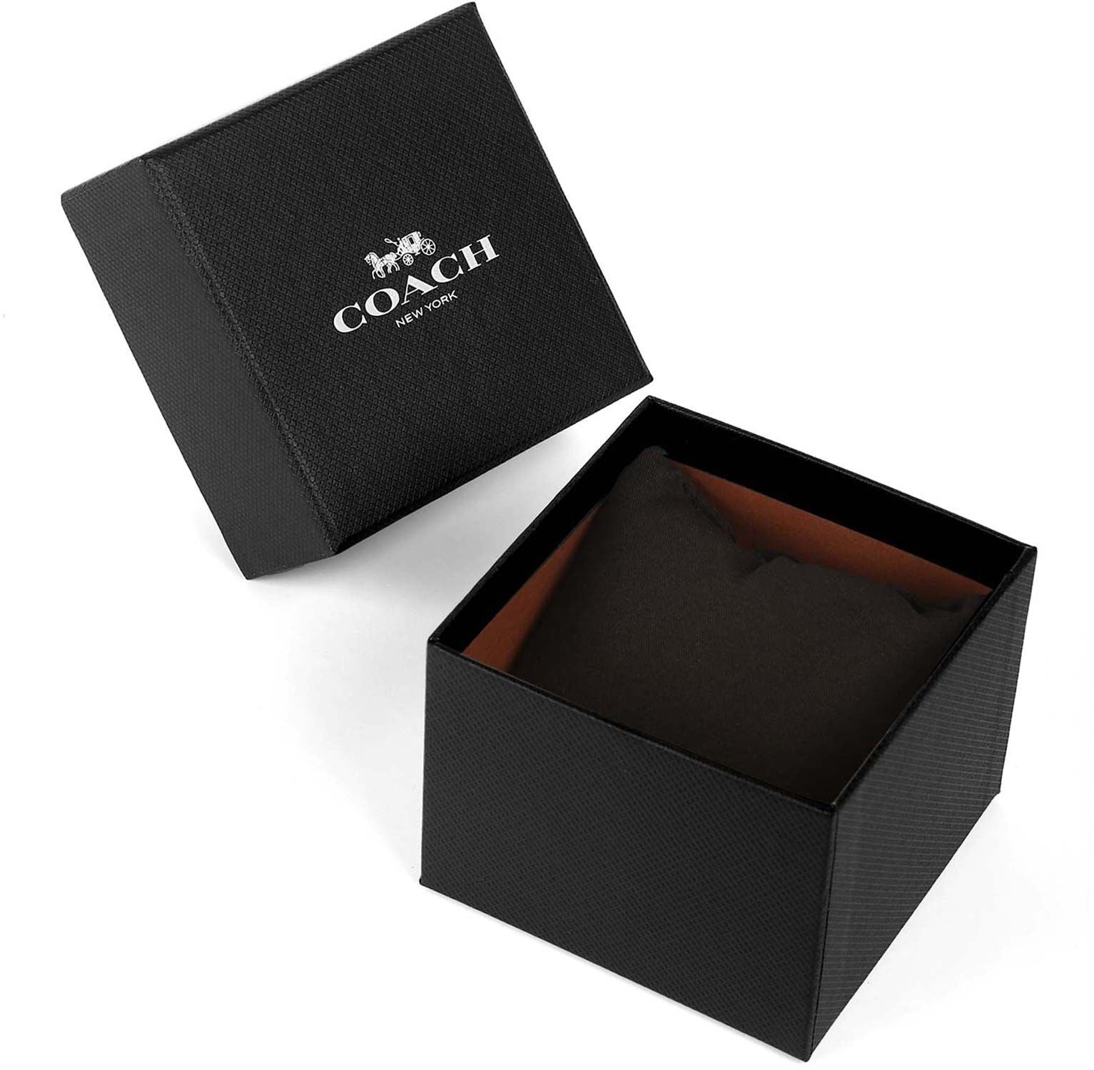 Coach Sullivan watch presentation box with Coach logo and brown interior