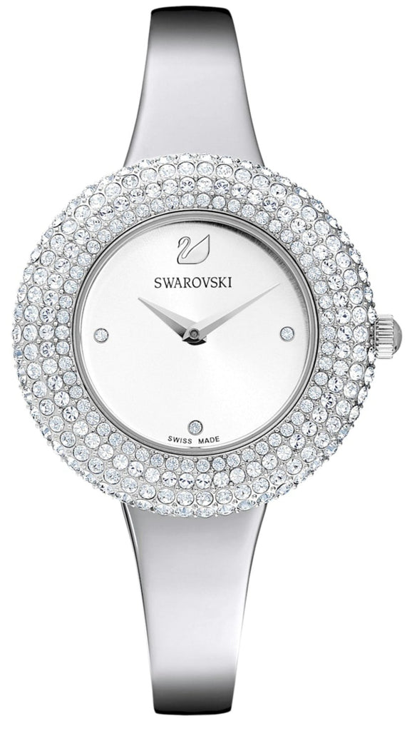 Swarovski Crystal Sparkling Micro-Pave Silver Dial Silver Steel Women's Watch 5483853
