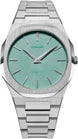 D1 Milano Ultra Thin watch with watercolor green dial and stainless steel bracelet