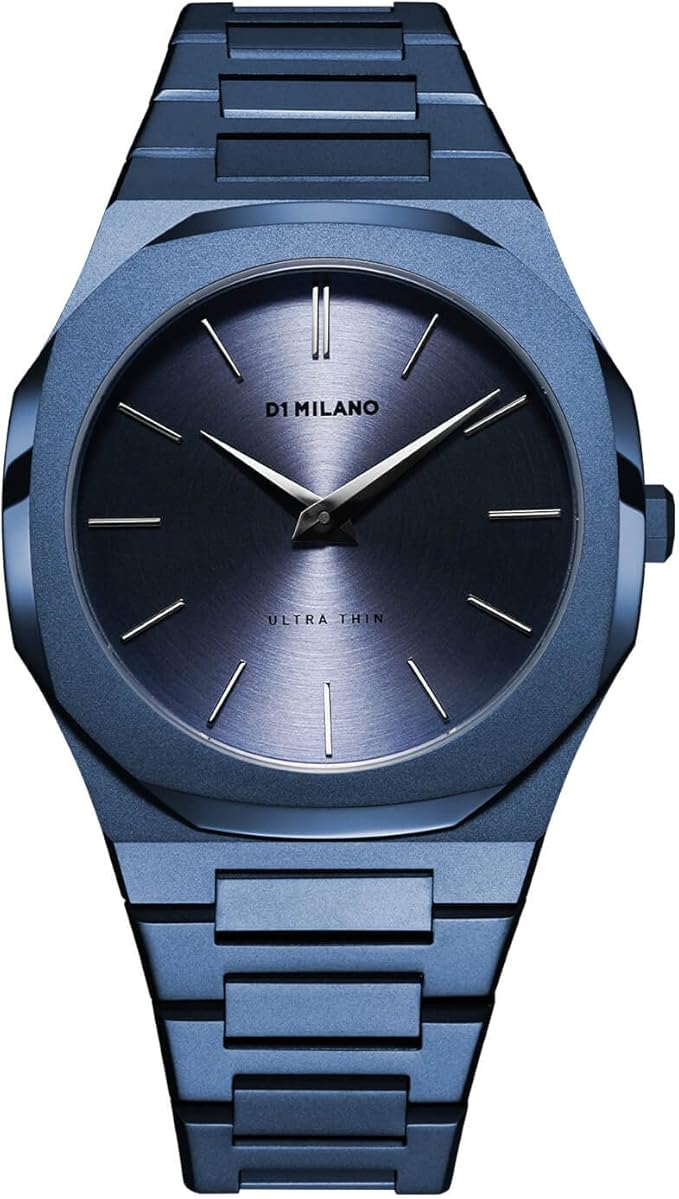 D1 Milano UTBJ21 blue analog watch with blue bracelet, front view