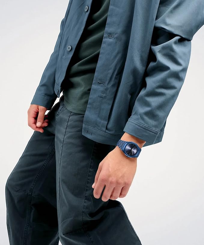 D1 Milano UTBJ21 blue watch worn on wrist with casual outfit
