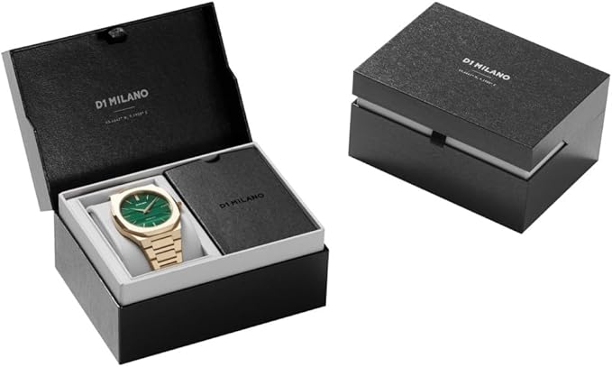 D1 Milano Ultra Thin UTBJ30 watch with green dial in black branded presentation box
