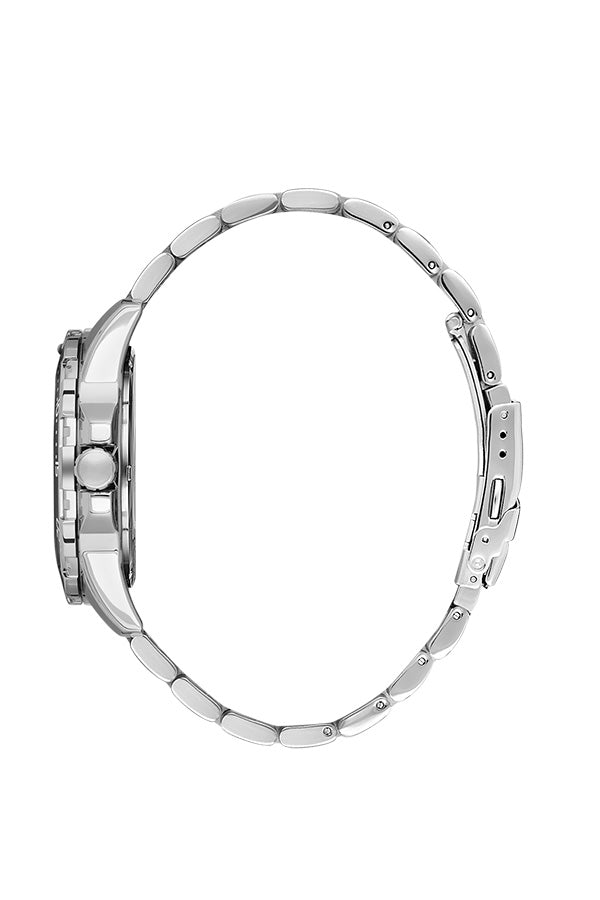 Daniel Klein Premium watch side view of stainless steel bracelet and case profile