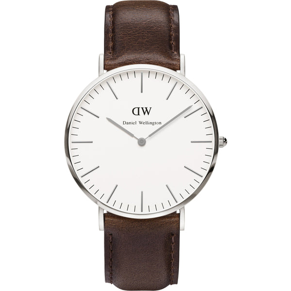 Daniel Wellington White Classic Bristol 40mm Men's Silver Watch DW00100023 - Kiwi Watches