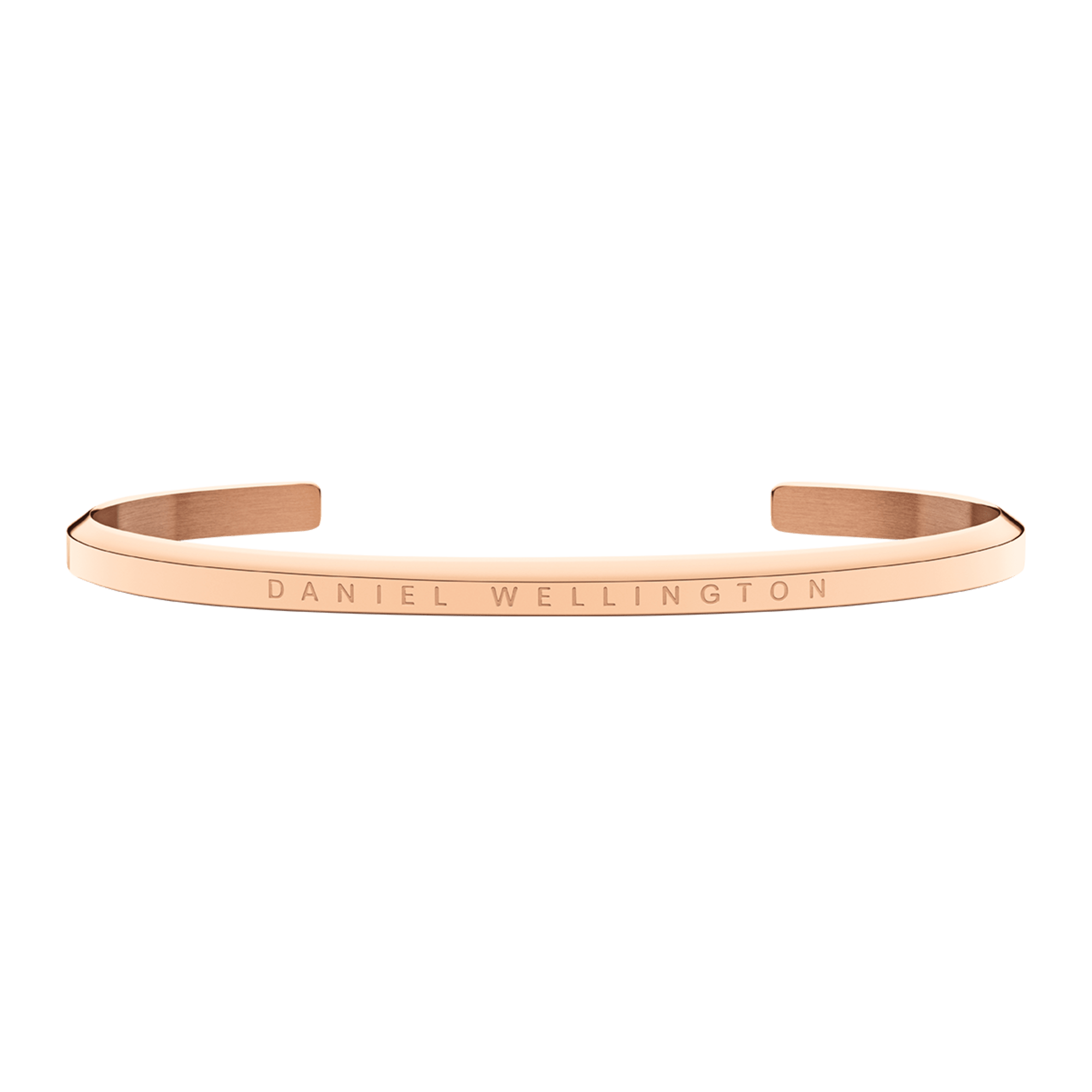Daniel Wellington Classic rose gold cuff bracelet displayed flat