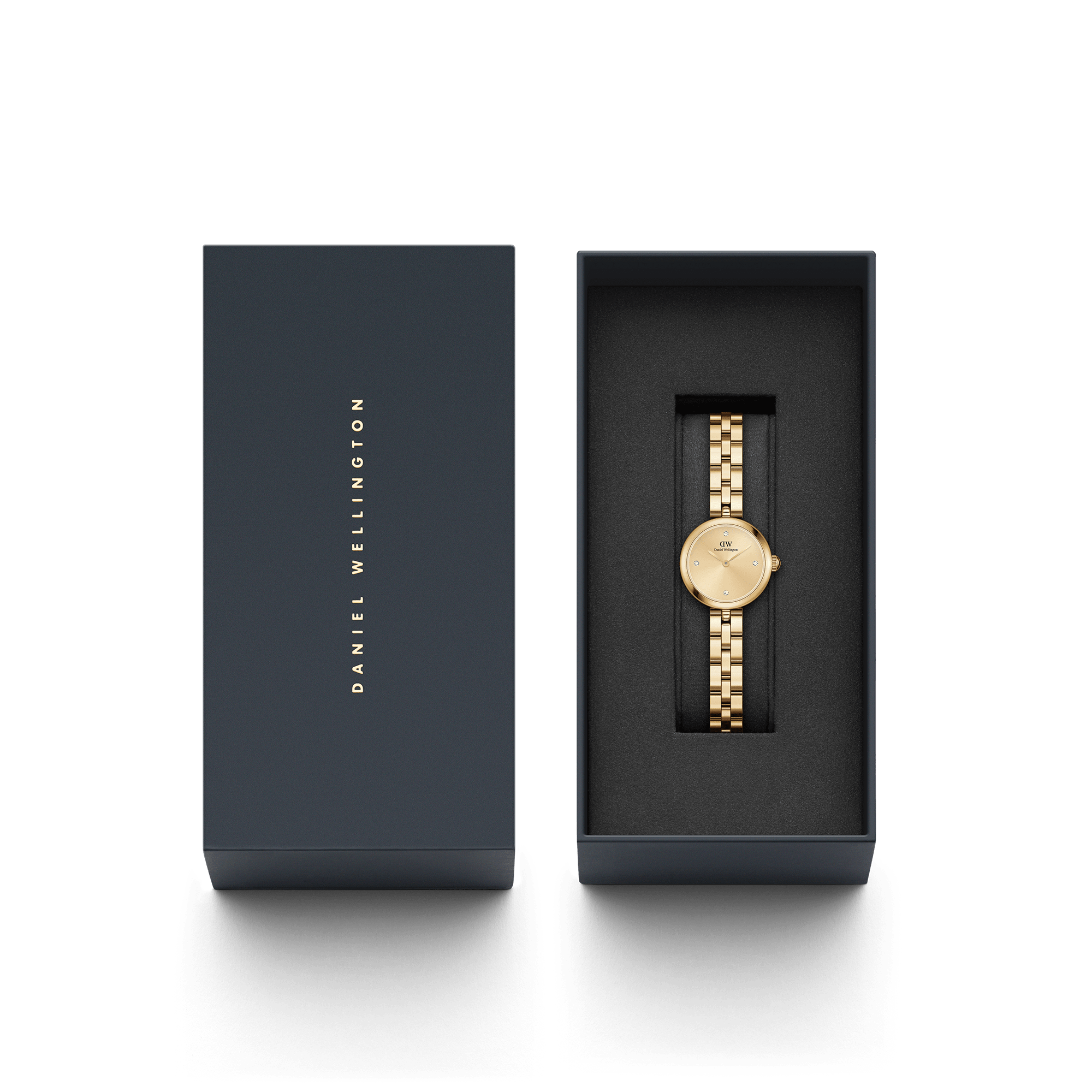 Daniel Wellington Elan Lumine gold watch in branded presentation box