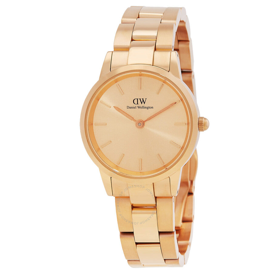 Daniel Wellington Iconic Link rose gold-tone ladies watch with link bracelet and rose gold dial