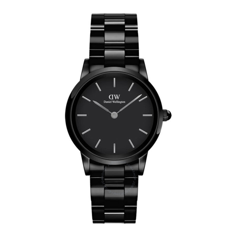 Daniel Wellington Iconic Link ceramic black dial quartz watch with link bracelet