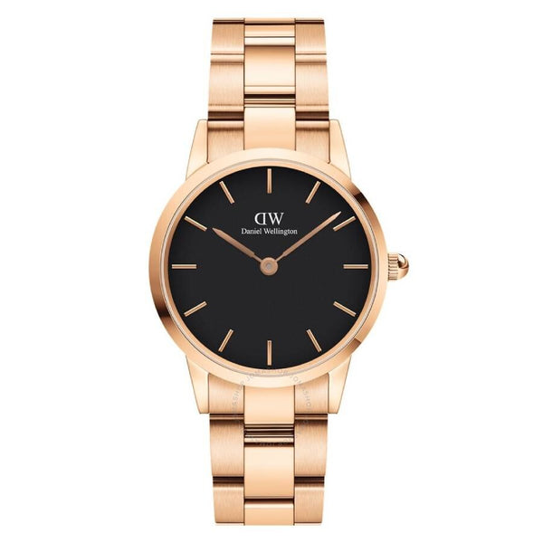 Daniel Wellington Iconic Link Quartz Black Dial Ladies Watch DW00100214 - The Watches Men & Co