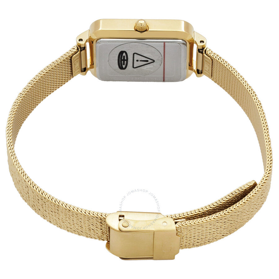Daniel Wellington Quadro watch caseback showing quartz movement indicator and clasp