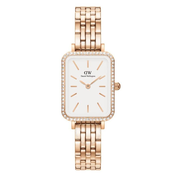 Daniel Wellington Quadro Quartz Crystal White Dial Ladies Watch DW00100672 - The Watches Men & Co