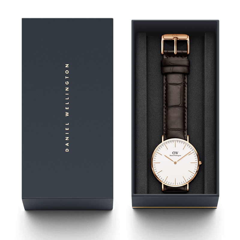 Daniel Wellington White Classic York 40mm Men's Gold Watch DW00100011