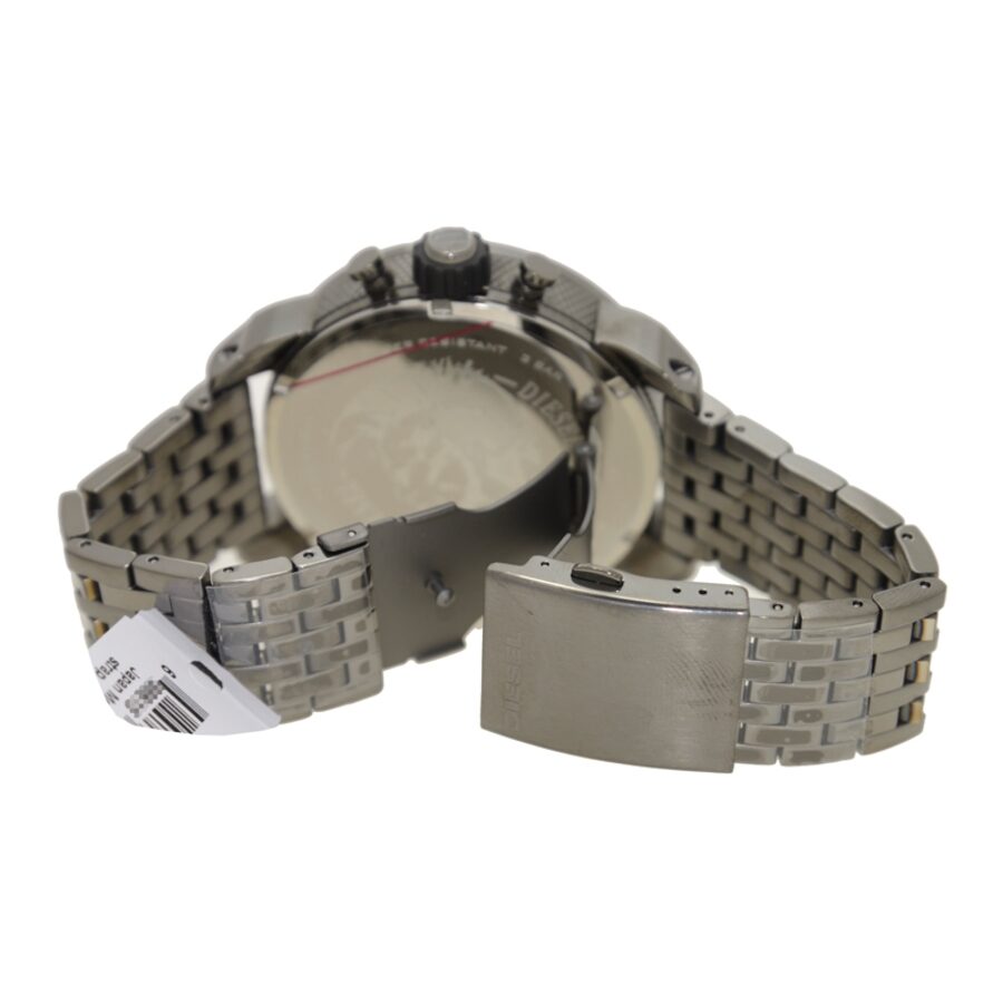 Diesel Little Daddy DZ7263 steel link bracelet with folding clasp and label tag
