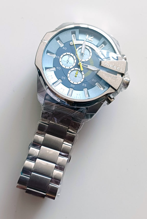 Diesel Mega Chief Chronograph Light Blue Dial Men’s Watch DZ4281 - Watch