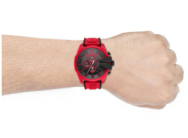 Diesel Mega Chief Chronograph Red Silicone Watch DZ4526 - Watch