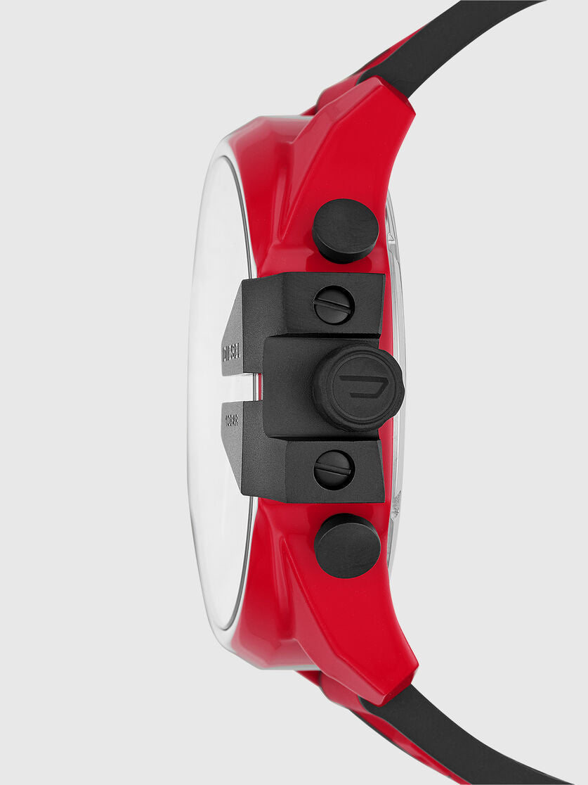 Side profile of Diesel Mega Chief DZ4526 displaying case depth and chronograph pushers